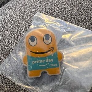 Amazon Yellow Prime Day 2020 Mascot Pin with Teal Banner